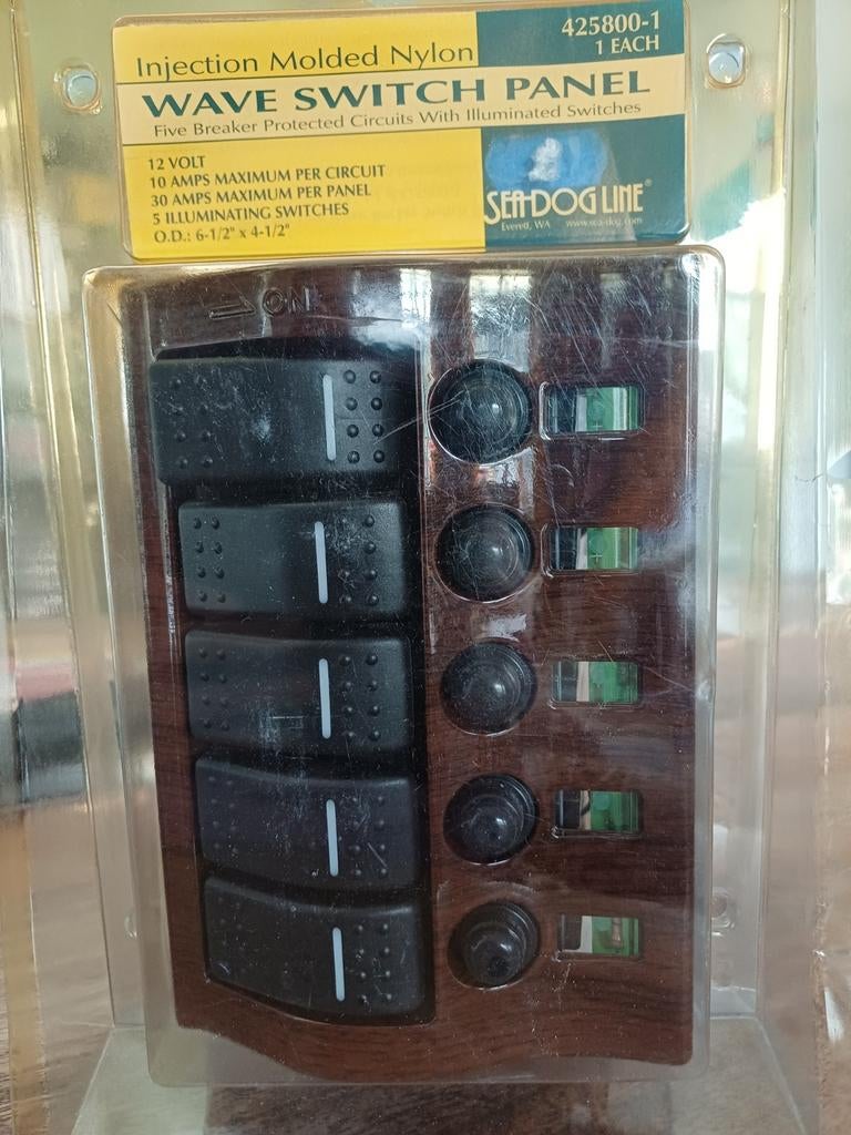 Nieuw Wave Schakelpaneel van Sea-Dog Line - Hout Look, Watersport en Boten, Bootonderdelen, Ophalen of Verzenden, Nieuw, Elektra en Verlichting