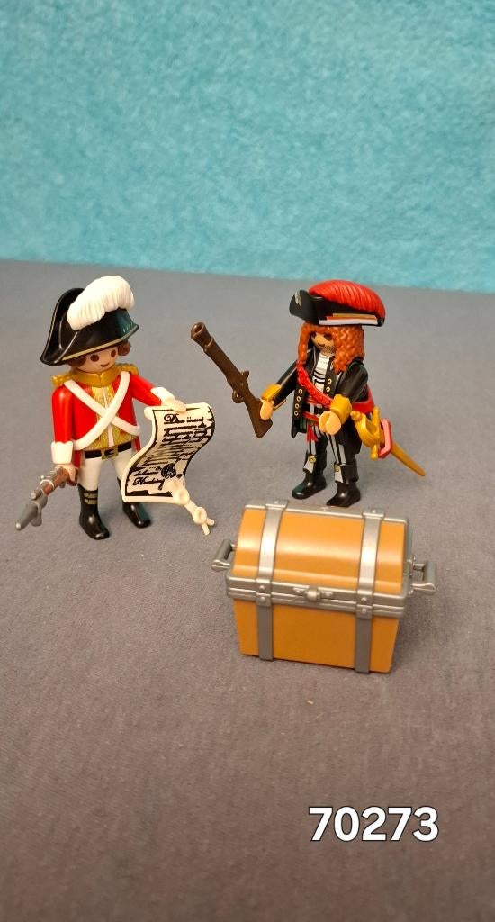 Playmobil 70273 Duopack - Piratenkapitein en roodroksoldaat, Ophalen, Gebruikt, Los playmobil