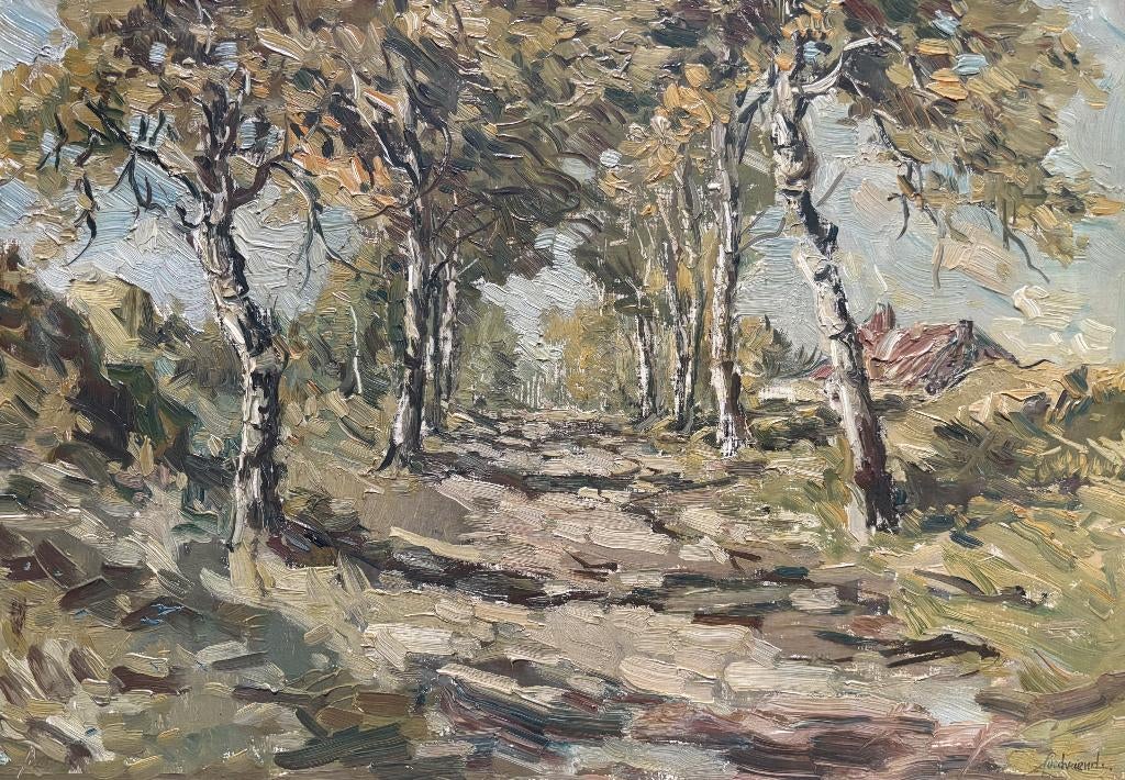 Theo Goedvriend (1879-1969) - Zandpad tussen de bomen, Antiek en Kunst, Kunst | Schilderijen | Klassiek, Ophalen of Verzenden