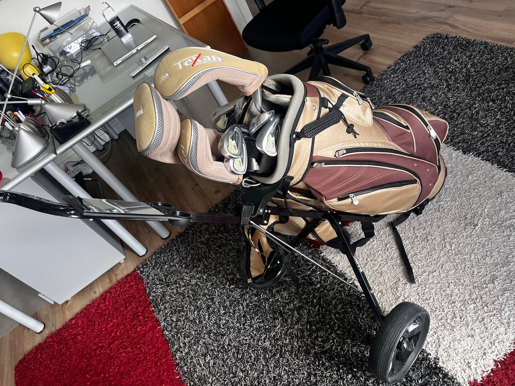 Complete Golfset met Golftas en Trolley - PowerBilt & Texan, Ophalen, Gebruikt, Set, Overige merken