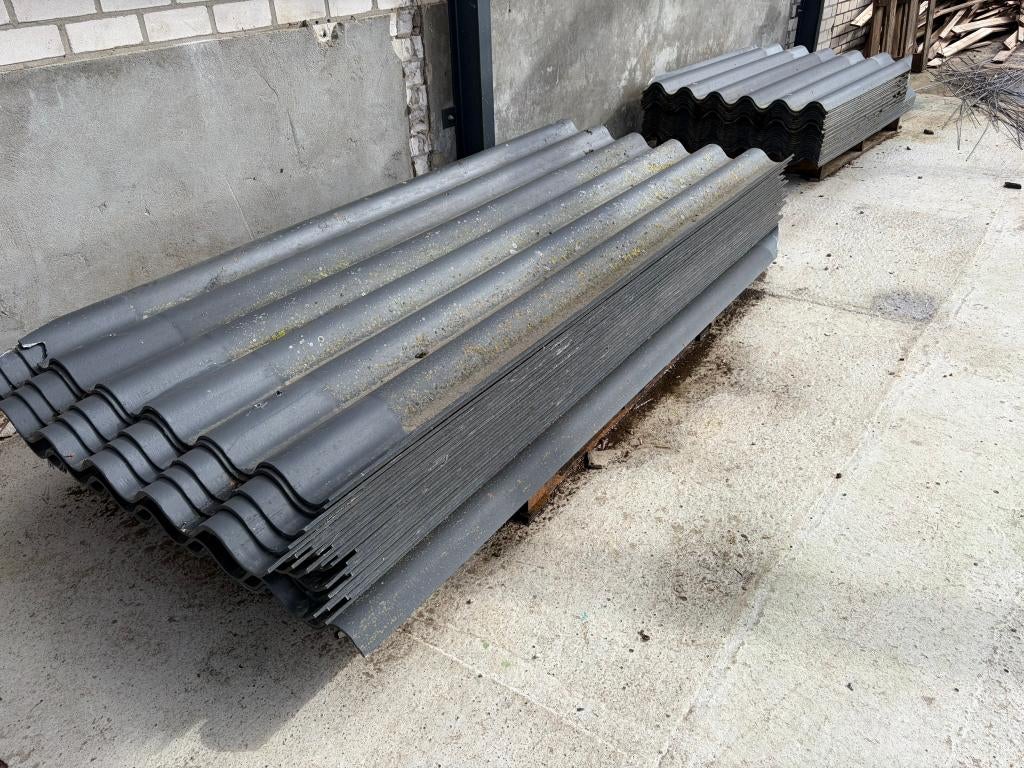 Golfplaten dakbedekking (asbestvrij), Ophalen, Steen of Klei, Zwart, Zo goed als nieuw