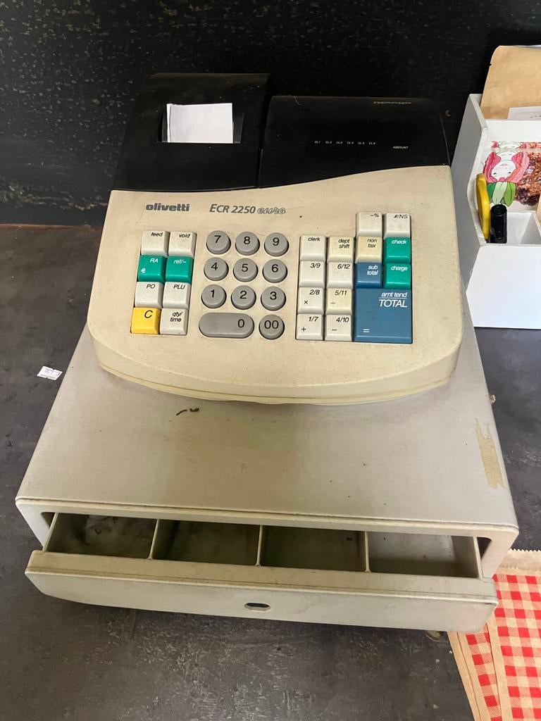 Olivetti ECR 2250 euro kassa, Ophalen, Gebruikt