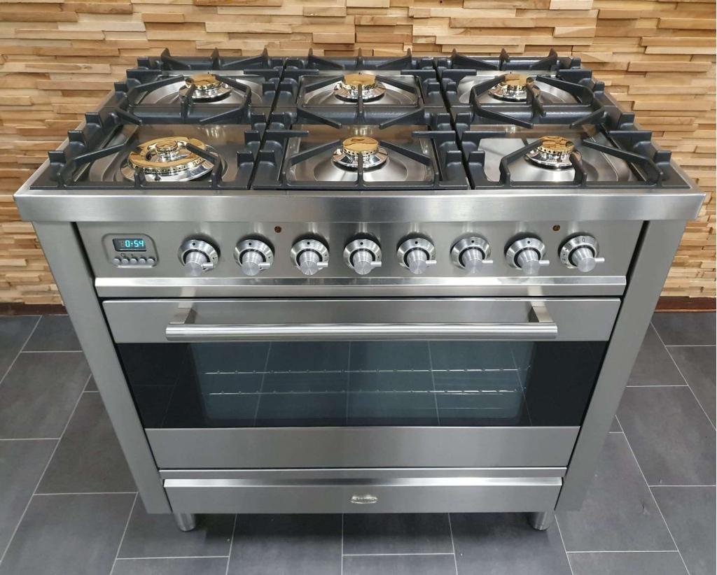 Luxe Boretti Fornuis 90cm rvs 1 GASOVEN 6 pitten, Niet ingevuld, 60 cm of meer, Niet ingevuld, Ophalen of Verzenden