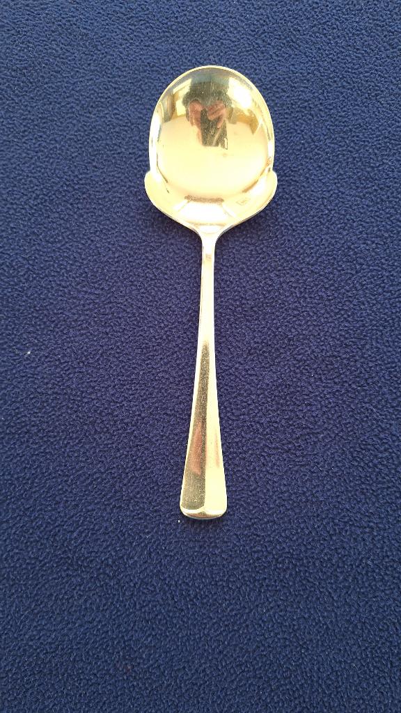 Verzilverde Haags Lofje  1x aardappel opscheplepel (21 cm), Antiek en Kunst, Ophalen of Verzenden