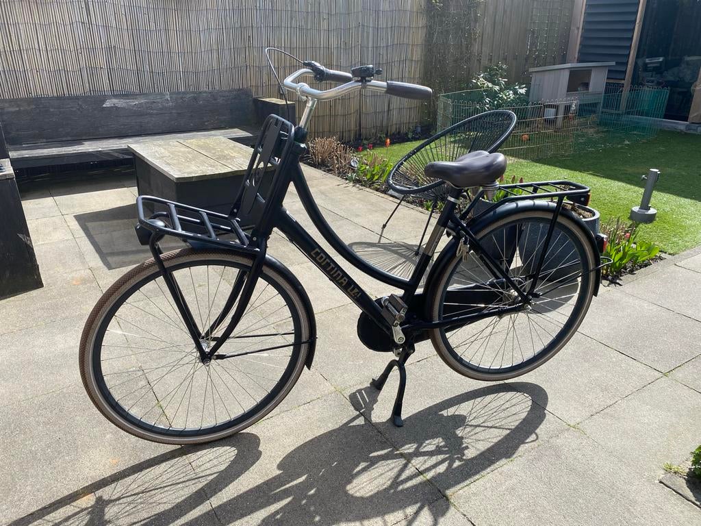 Cortina U4 Transportfiets - Zwart, Stevig en Compleet, Fietsen en Brommers, Fietsen | Dames | Damesfietsen, Gebruikt, Versnellingen