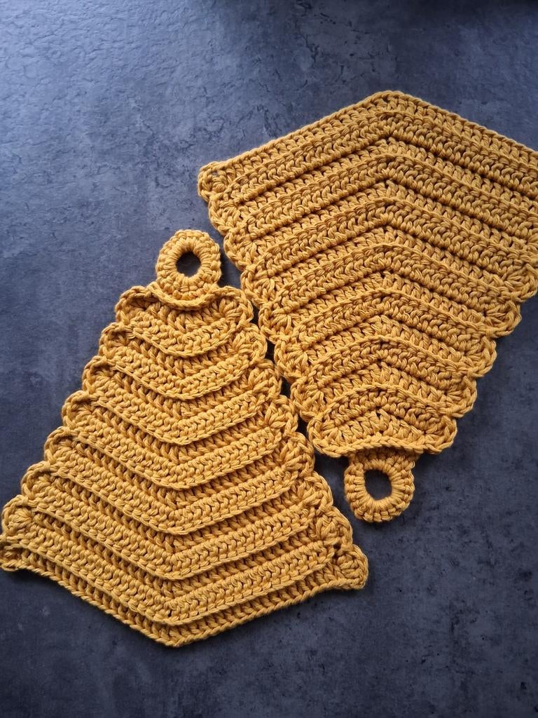 Handgemaakte gehaakte pannenlappen 100% katoen - Set van 2, Ophalen of Verzenden, Nieuw