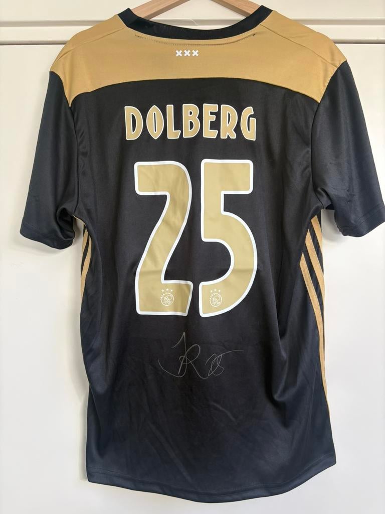 Ajax shirt gesigneerd Kasper Dolberg L, Sport en Fitness, Voetbal, Ophalen of Verzenden, Zo goed als nieuw, Shirt