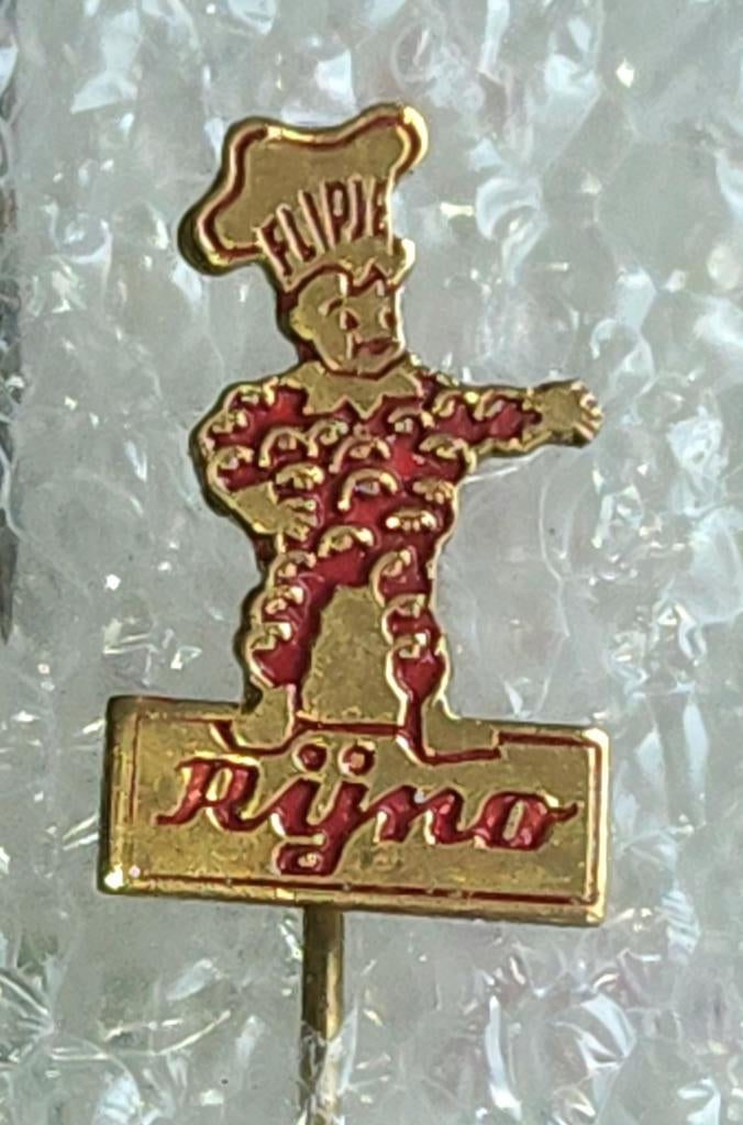 Vintage Speldje Flipje Tiel Rijno - Fruitstad van fruit, Ophalen of Verzenden, Gebruikt, Figuurtje, Speldje of Pin