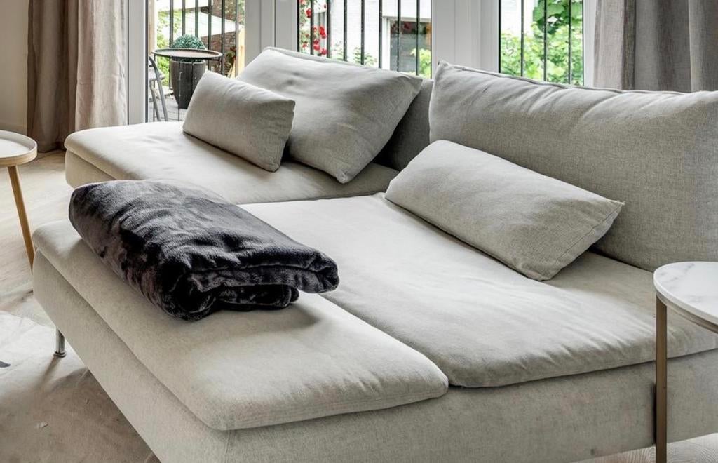 IKEA Söderhamn bank, beige, Ophalen, 100 tot 125 cm, Tweepersoons, Zo goed als nieuw