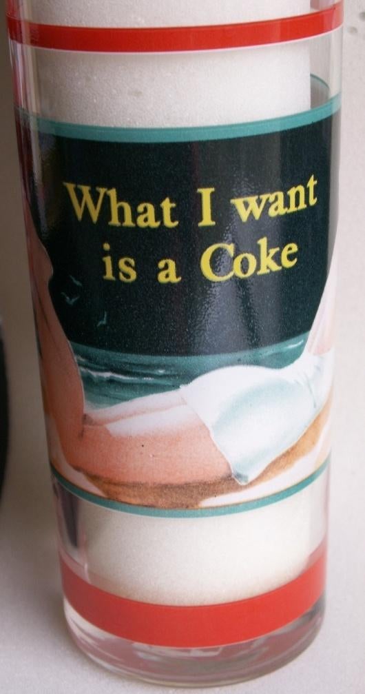 Frans Quick Coca Cola glas Nostalgische afb I want a Coke, Verzamelen, Glas en Borrelglaasjes, Ophalen of Verzenden, Nieuw, Bierglas