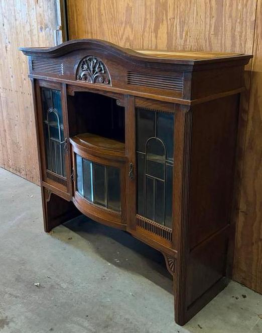 Bovenstuk buffetkast facet halkast hangkast vintage antiek, Ophalen