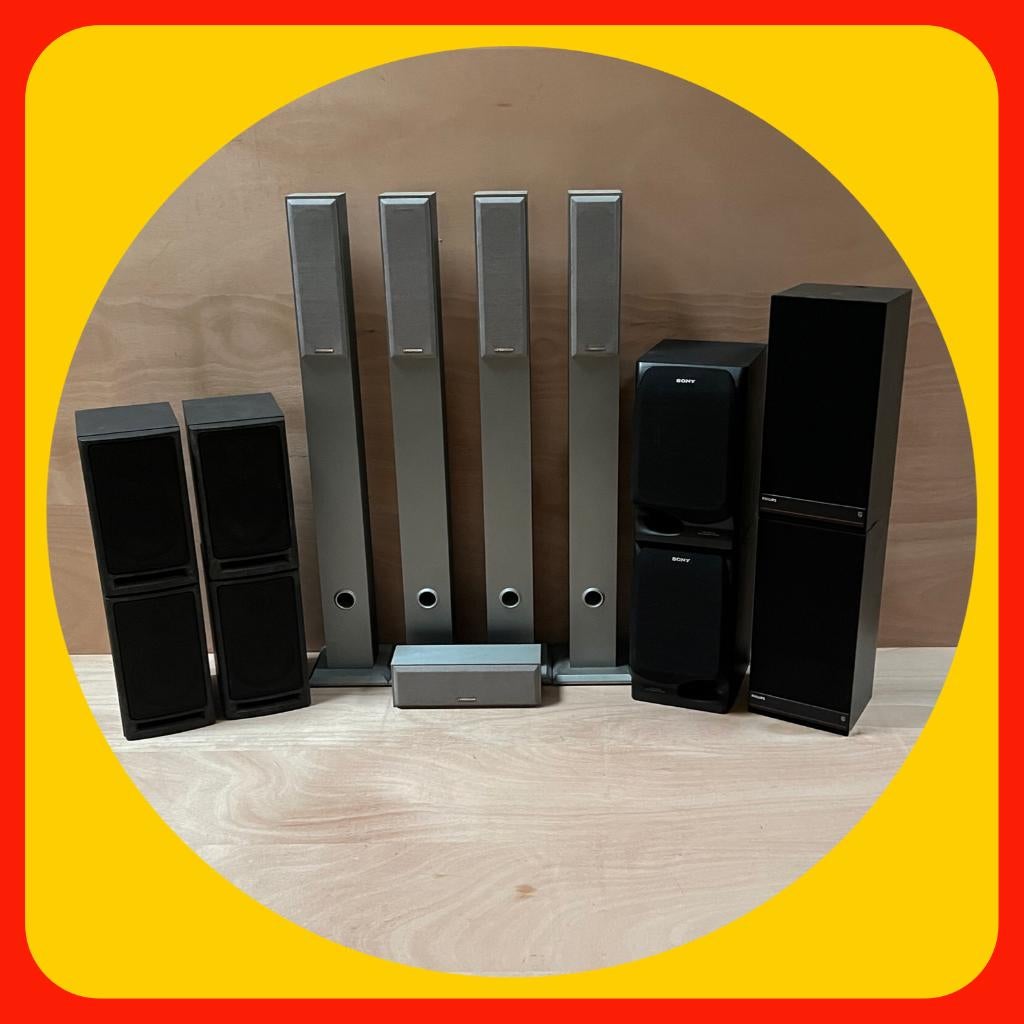 119.  Luidspreker  Boxen 13 stuks, Ophalen of Verzenden, Minder dan 60 watt, Front, Rear of Stereo speakers, Overige merken