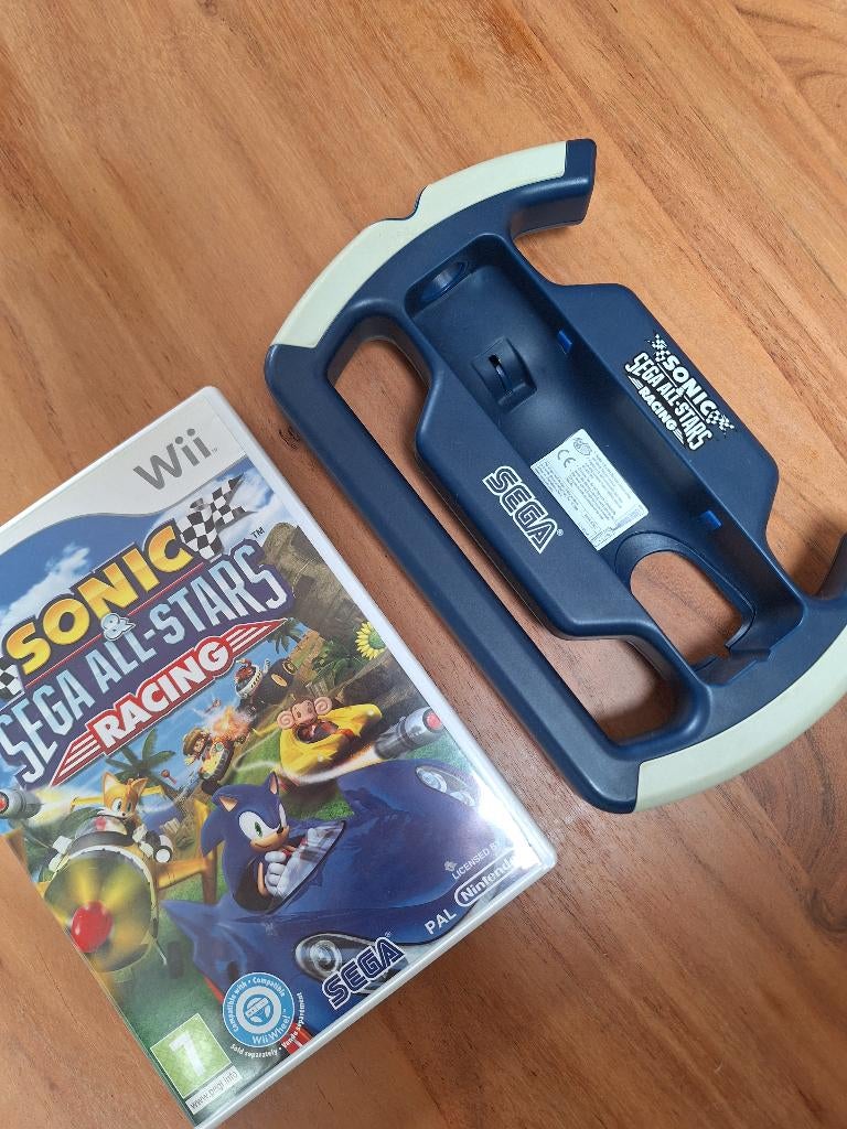 Wii Sonic Sega All-Stars Racing (incl stuur), Racen en Vliegen, Ophalen of Verzenden, Zo goed als nieuw, 3 spelers of meer