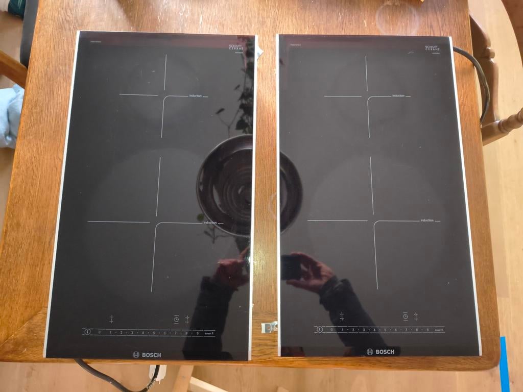 Set inductie domino kookplaten Bosch, Zo goed als nieuw, Energieklasse A of zuiniger, Inbouw, Inductie