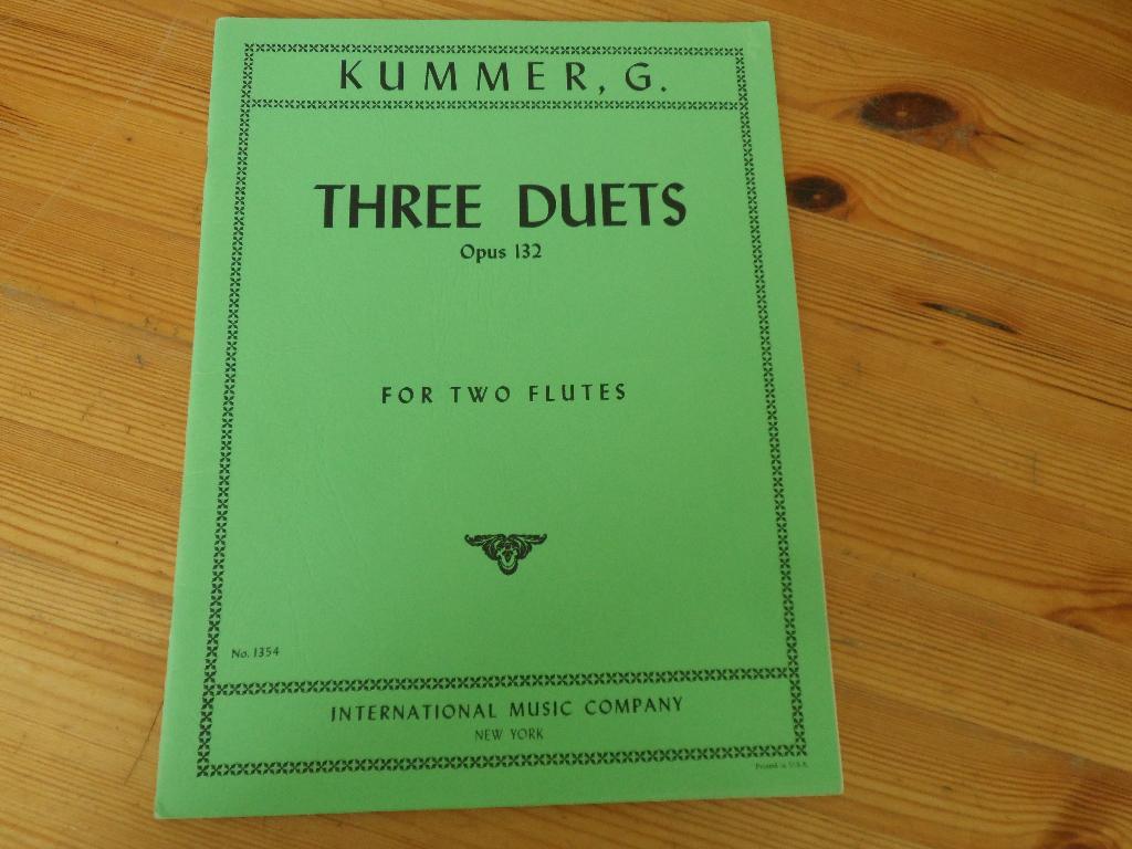 G. Kummer - three duets op. 132, Muziek en Instrumenten, Bladmuziek, Gebruikt, Klassiek, Dwarsfluit of Piccolo, Ophalen of Verzenden