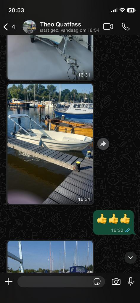 Nicki 420 met Yamaha 9.9 pk motor en trailer, Watersport en Boten, Vis- en Consoleboten, Ophalen, Gebruikt, Tot 10 pk, 3 tot 6 meter