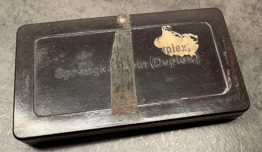 Duits bakelieten Sprengkapseln (Duplex) doosje 1939, Ophalen of Verzenden, Duitsland