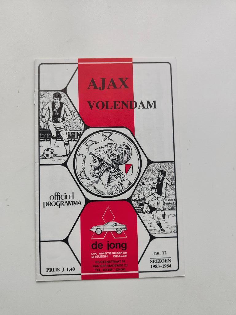 AJAX - Volendam Programma Seizoen 1983-1984 no. 12, Verzenden, Zo goed als nieuw, Ajax, Overige typen