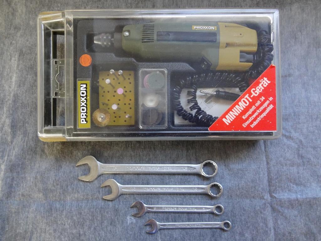 Proxxon set minimot FBS/E + set steek/ringsleutels, Ophalen of Verzenden, Zo goed als nieuw, Groter dan 1:32