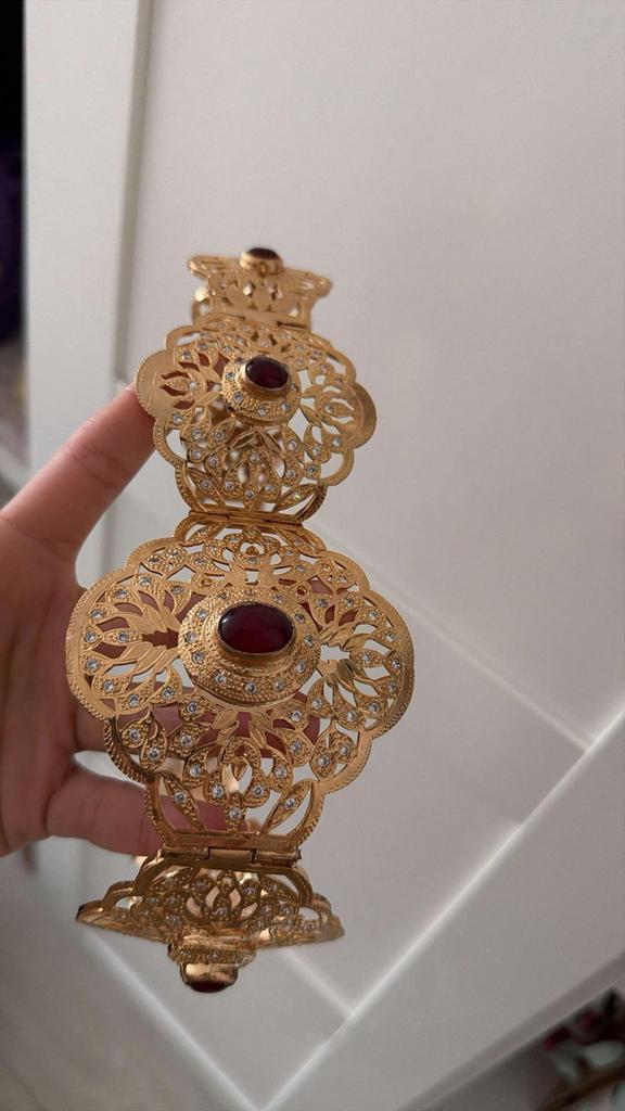 Beldi Riem uit Fes - Bordeaux Rood - Ophalen, Ophalen, Zo goed als nieuw, Rood, Heupriem