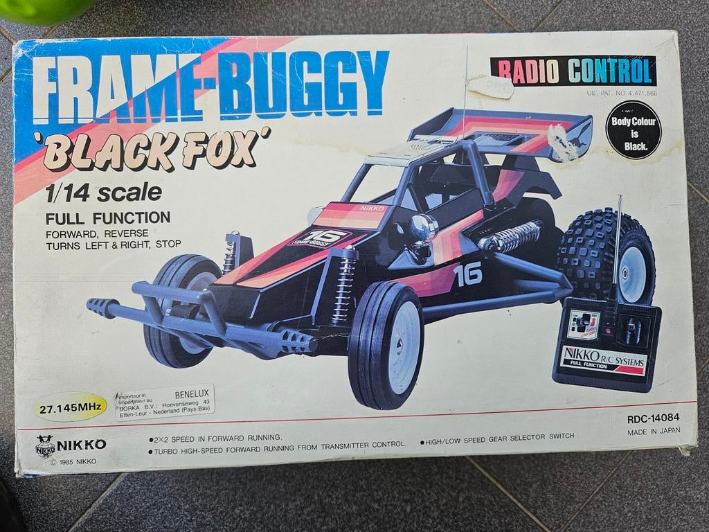 Nikko Frame Buggy Black Fox (Vintage) RC Auto 1:14, Hobby en Vrije tijd, Modelbouw | Radiografisch | Auto's, Elektro, Auto offroad