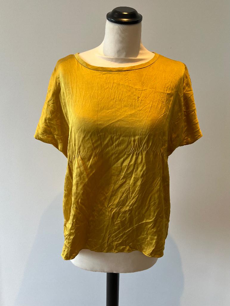 New mosterd geel 100% zijde blouse shirt top Vanilia S 36 38, Vanilia, Geel, Nieuw, Ophalen of Verzenden