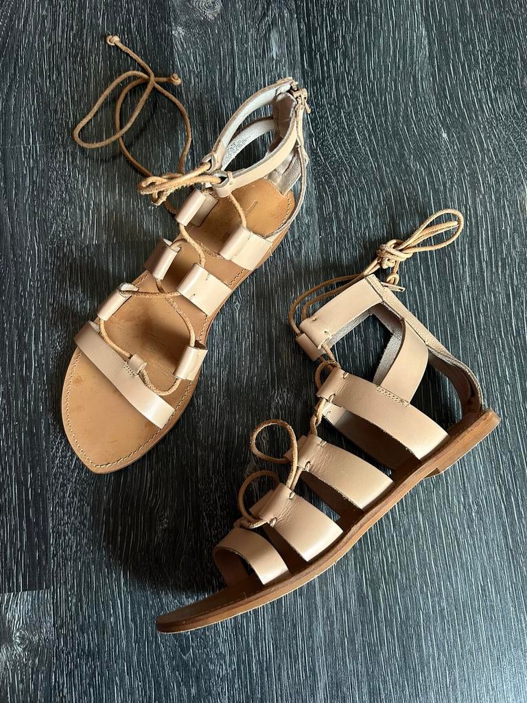 Bruine leren sandalen H&M maat 40, H&M, Bruin, Verzenden, Sandalen of Muiltjes