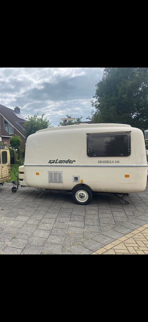 Lander Graziella 340 uit 1977 - Familiecaravan met TLC nodig, Caravans en Kamperen, Caravans, Overige merken, Standaardzit, Tot en met 2