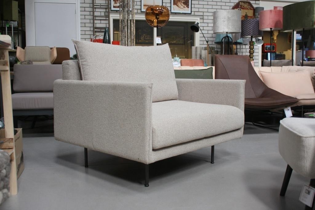 Prachtige fauteuil JAZZ Jess design loveseat beige naturel, Ophalen, 75 tot 100 cm, Zo goed als nieuw, Stof