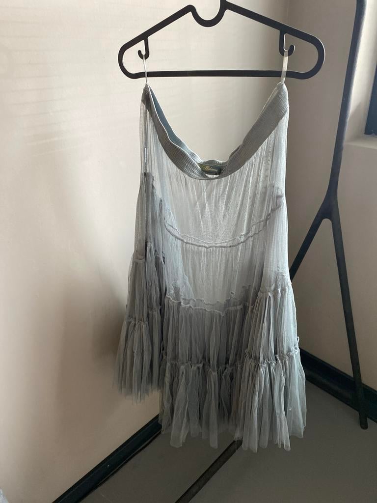 Bohemia Lichtgrijze Tule Rok - Maat L, Kleding | Dames, Rokken, Maat 42/44 (L), Ophalen of Verzenden, Zo goed als nieuw, Grijs