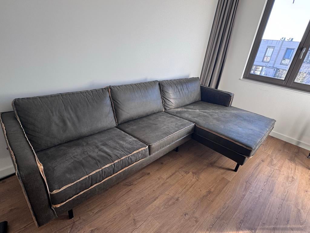 WOOOD Rodeo 3-zits bank met chaise longue links army, Huis en Inrichting, Ophalen, 250 tot 300 cm, Driepersoons, 75 tot 100 cm