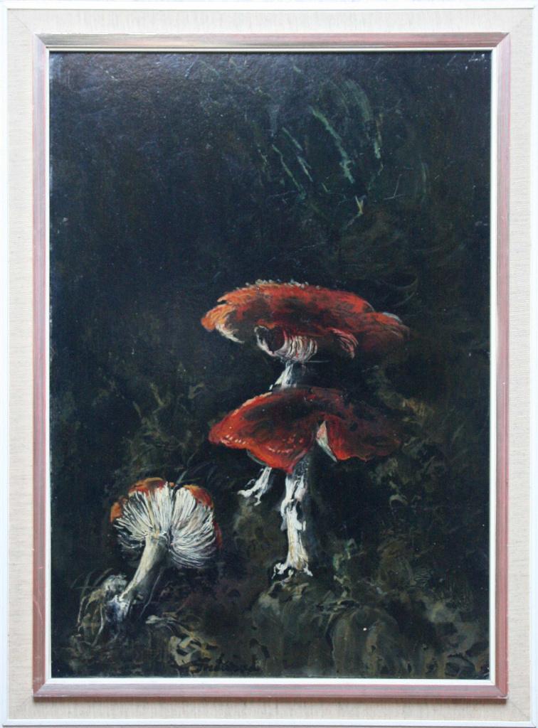 Schilderij Th.F.  Goedvriend '3 Paddenstoelen', Antiek en Kunst, Kunst | Schilderijen | Klassiek, Ophalen