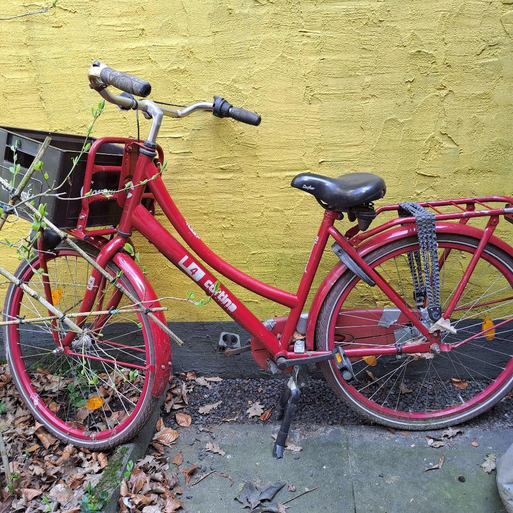 Rode cortina transportfiets meiden 26 inch, Ophalen, Gebruikt, 26 inch of meer, Cortina U4 transportfiets