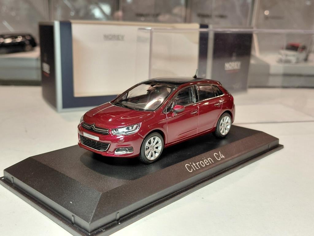 Citroën C4 II phase 2 2015-2018 Rouge Babylone 1/43 Norev, Ophalen of Verzenden, Zo goed als nieuw, Auto, Norev