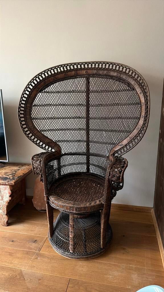 Vintage Rotan Pauwenstoel - Peacock Chair, Antiek en Kunst, Ophalen