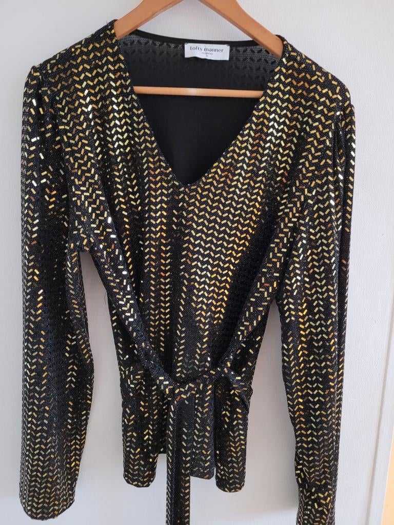 LOFTY MANNER GLITTER GOUD TRUITJE L 40, Kleding | Dames, Maat 38/40 (M), Ophalen of Verzenden, Zo goed als nieuw, Zwart