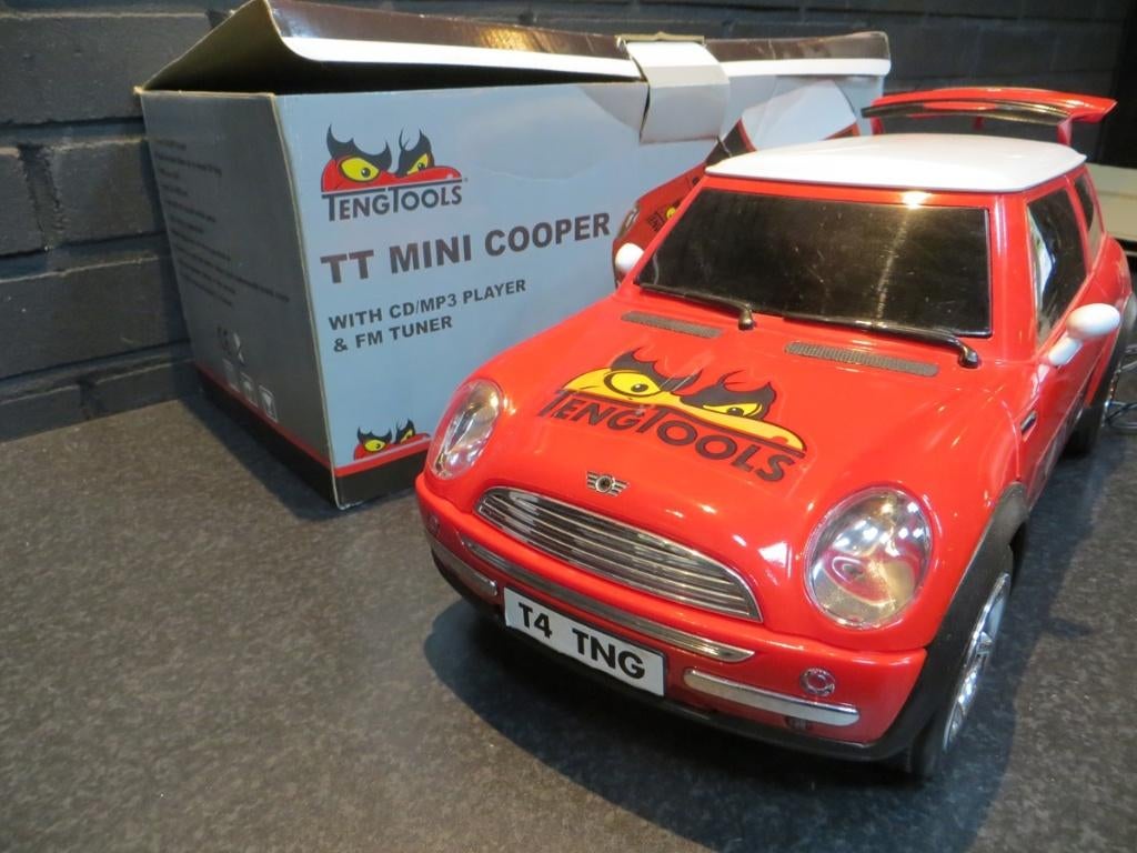 mini cooper auto met mp3 speler en fm tuner van Tengtools, Ophalen, Zo goed als nieuw
