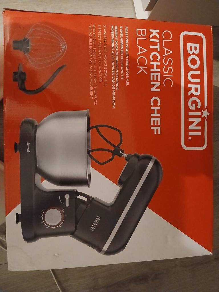 Bourgini Classic Kitchen Chef Zwart - Keukenmachine, Witgoed en Apparatuur, 4 liter of meer, Ophalen of Verzenden, Zo goed als nieuw