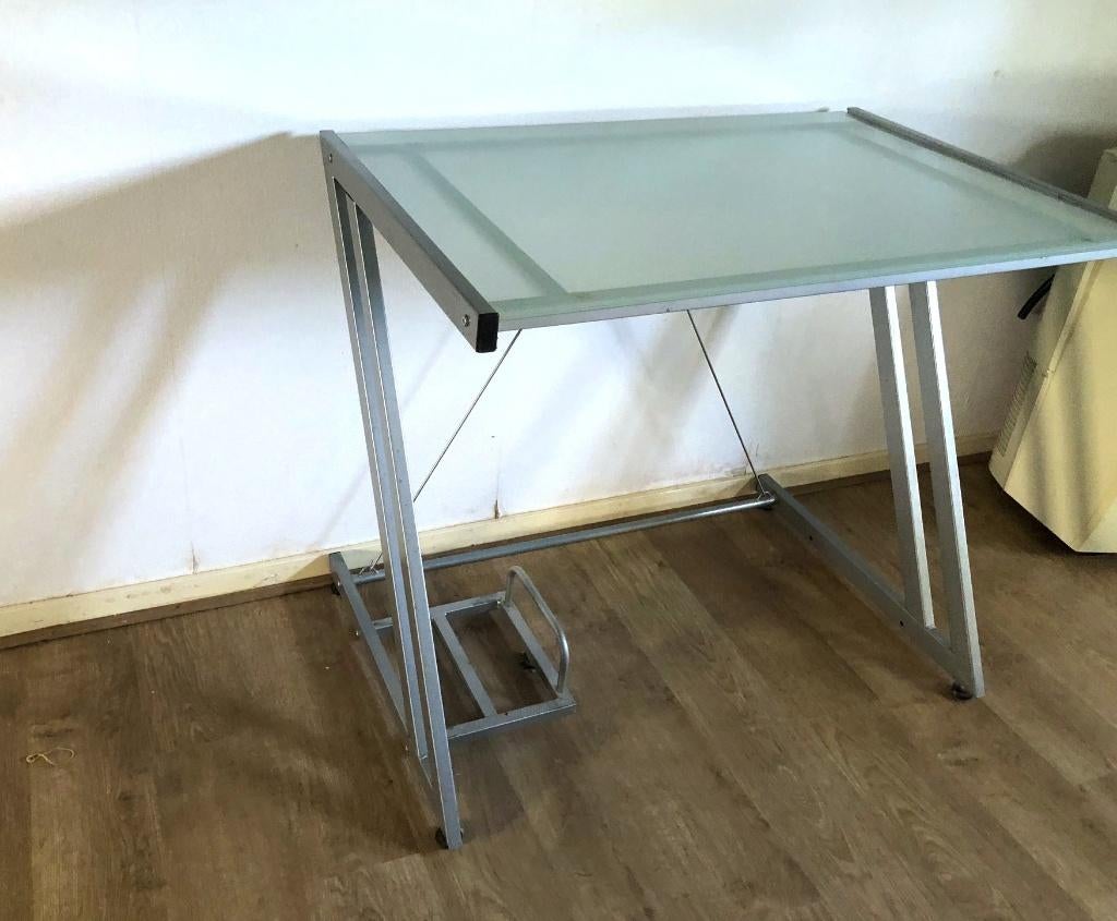 Grijs computer/hobby buro, Ophalen, Demontabel, Gebruikt, Industrieel