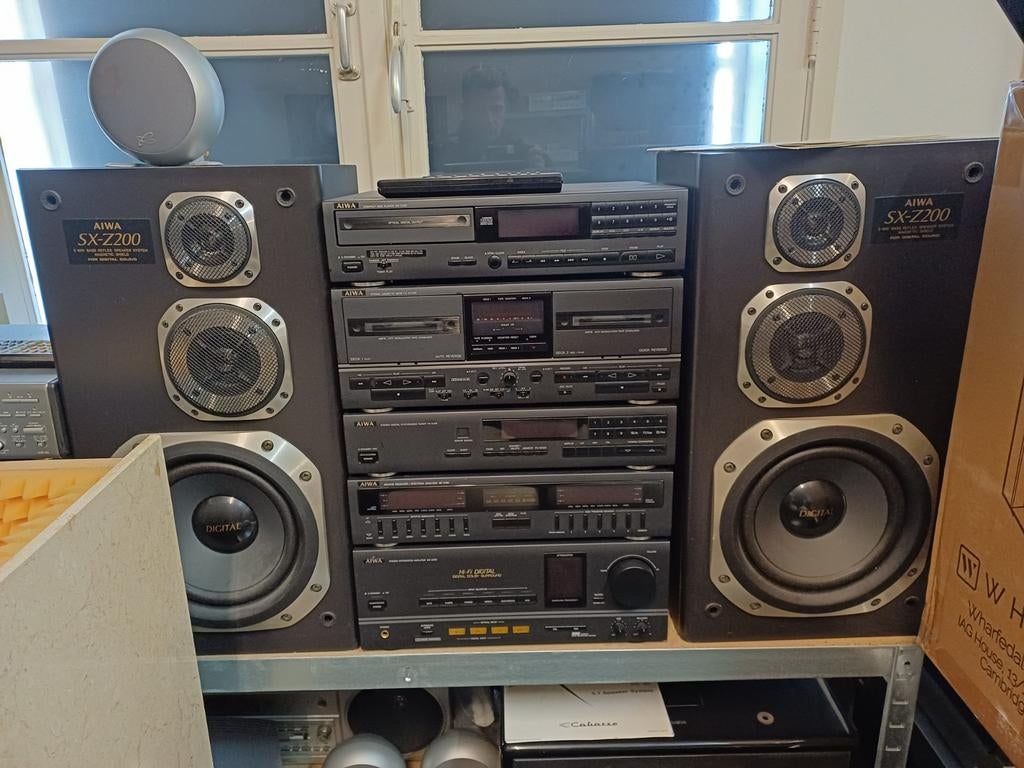 Aiwa set compleet met luidsprekers en afstandsbediening, Ophalen of Verzenden