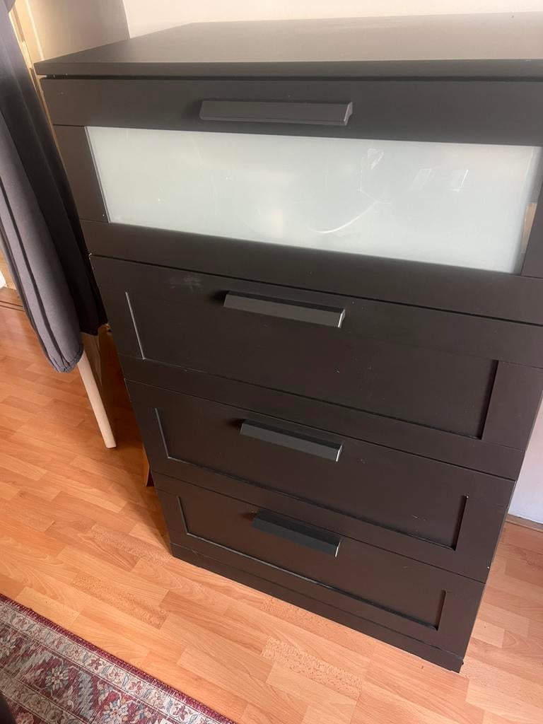 IKEA BRIMNES ladekast met 4 lades zwart, Ophalen of Verzenden, Zo goed als nieuw