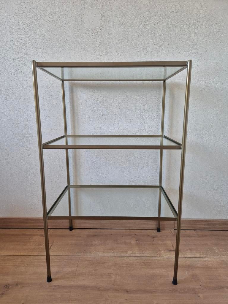 Sissyboy glazen kast/sidetable, Huis en Inrichting, Ophalen, 50 tot 100 cm, Glas, Zo goed als nieuw