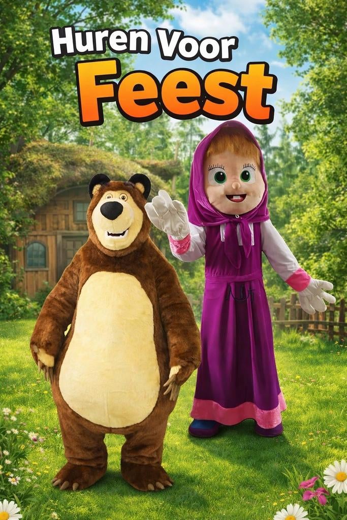 Masha En De Beer Mascotte Te Huur, Alle leeftijden, Ophalen, Zo goed als nieuw, Amerikaans