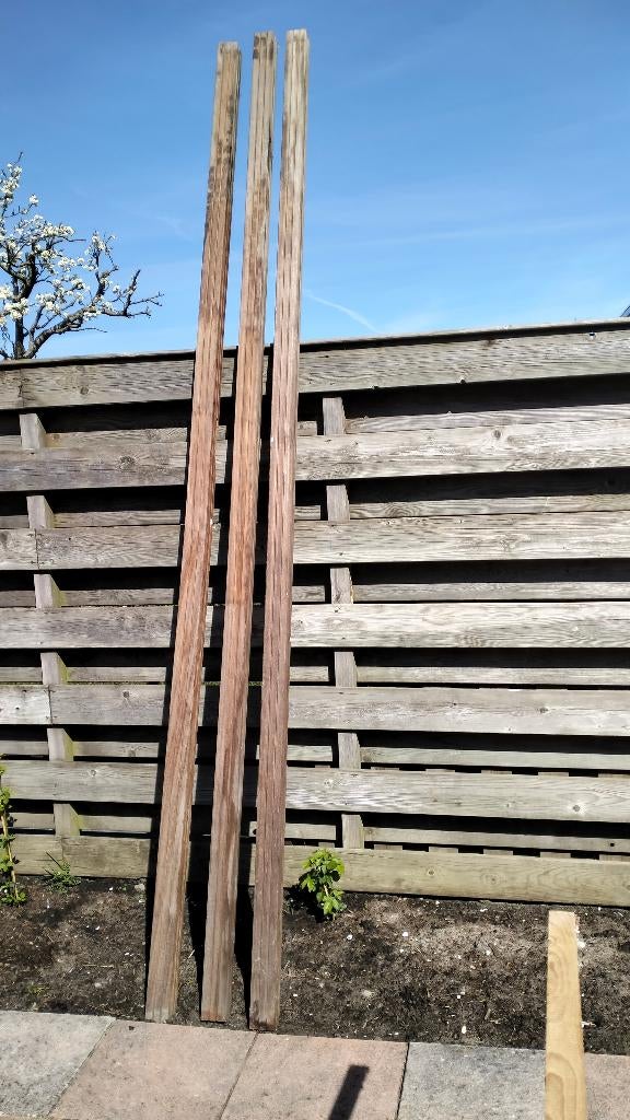 Bankirai hard hout paal 3x, Doe-het-zelf en Verbouw, Hout en Planken, Ophalen, Nieuw, Balk, Overige houtsoorten