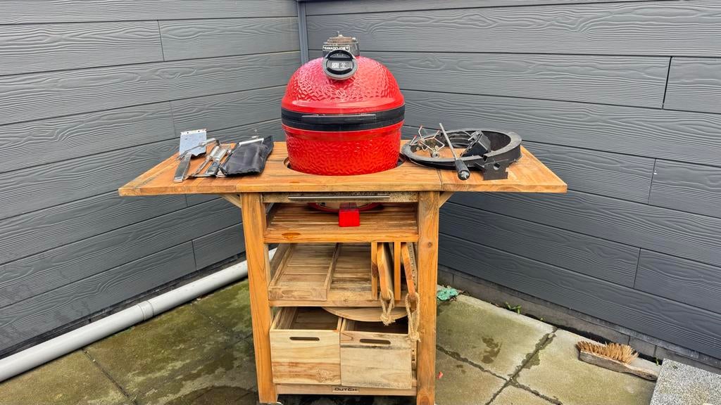 Kamado Joe Junior met onderstel en accessoires, Ophalen, Gebruikt, Met accessoires