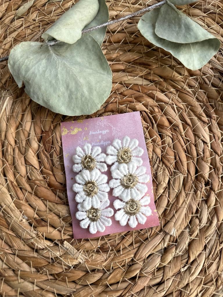 Haarknipjes & haarclipjes set schuifspeldjes 3 madeliefjes, Ophalen of Verzenden, Nieuw, Haarknipjes & haarclipjes