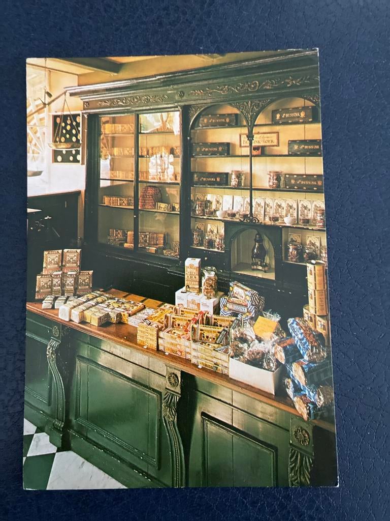 Ansichtkaart Bussink Koekhuisje Deventer - Interieur winkel, Ophalen of Verzenden, 1960 tot 1980, Ongelopen, Overijssel