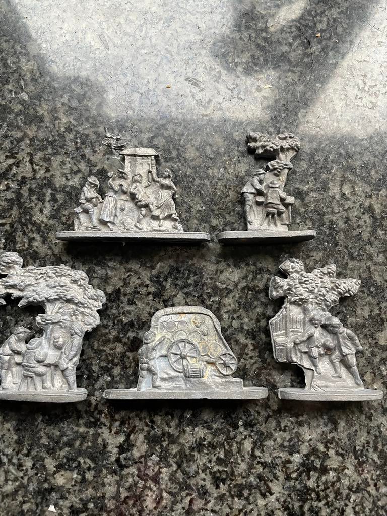 Vijf Tinnen Figuren - Grootmoeders Tijd, Verzamelen, Ophalen of Verzenden, Gebruikt, Mens