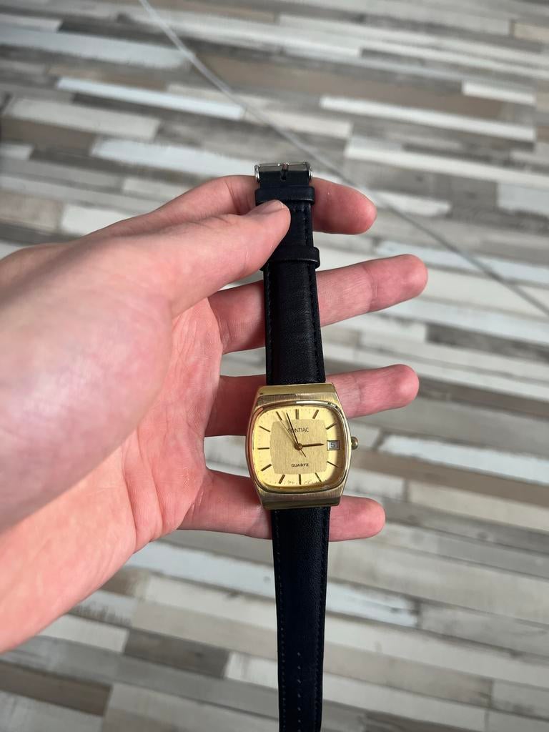 Vintage Pontiac Swiss Quartz horloge, Overige merken, Overige materialen, Polshorloge, Ophalen of Verzenden