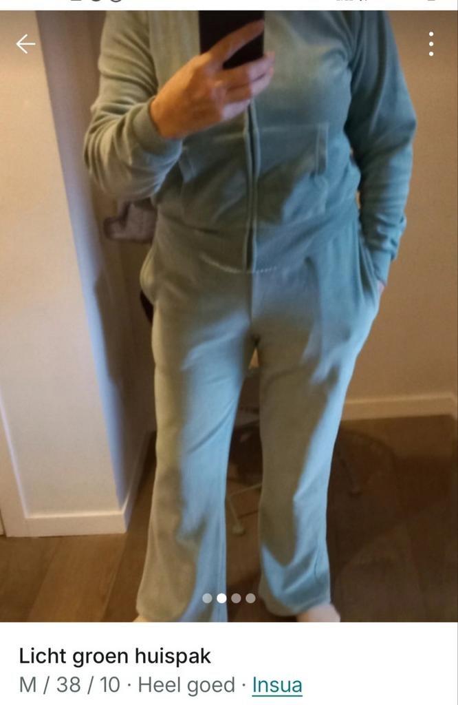 Mooi groen velours huispak met capuchon en zakken, Kleding | Dames, Huispakken, Maat 38/40 (M), Ophalen of Verzenden, Groen, Insua